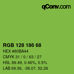 Color code: RGB 128 186 68 | qconv.com