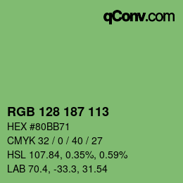 Farbcode: RGB 128 187 113 | qconv.com