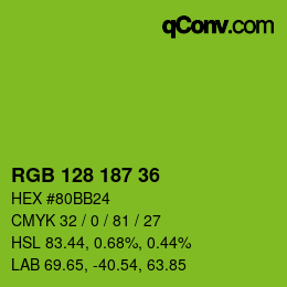Color code: RGB 128 187 36 | qconv.com