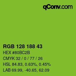 Color code: RGB 128 188 43 | qconv.com
