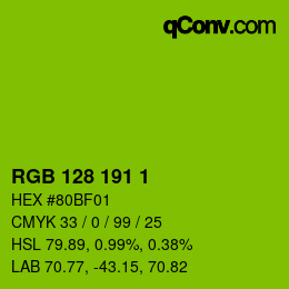 Color code: RGB 128 191 1 | qconv.com