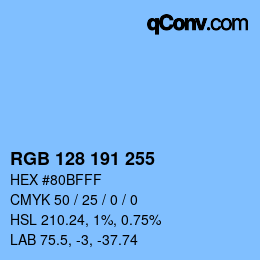 Color code: RGB 128 191 255 | qconv.com