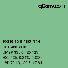 カラーコード: RGB 128 192 144 | qconv.com