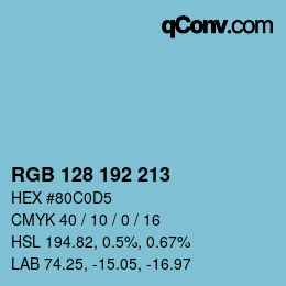 Color code: RGB 128 192 213 | qconv.com