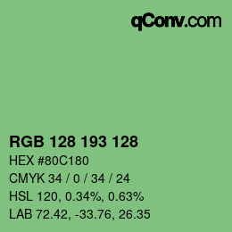 Color code: RGB 128 193 128 | qconv.com
