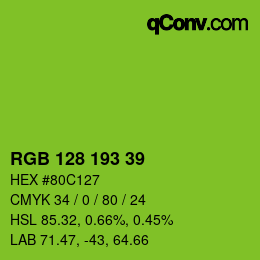 カラーコード: RGB 128 193 39 | qconv.com