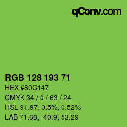Color code: RGB 128 193 71 | qconv.com