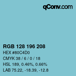 Farbcode: RGB 128 196 208 | qconv.com