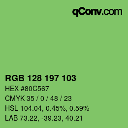カラーコード: RGB 128 197 103 | qconv.com