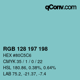 Color code: RGB 128 197 198 | qconv.com