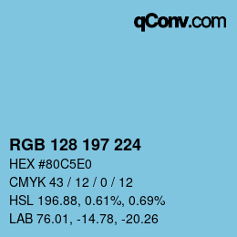 カラーコード: RGB 128 197 224 | qconv.com