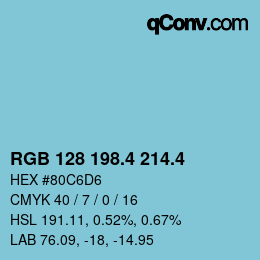 カラーコード: RGB 128 198.4 214.4 | qconv.com