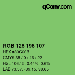 Color code: RGB 128 198 107 | qconv.com