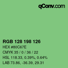 Color code: RGB 128 198 126 | qconv.com