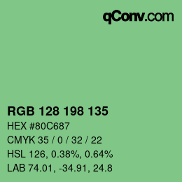 カラーコード: RGB 128 198 135 | qconv.com