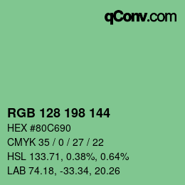 Color code: RGB 128 198 144 | qconv.com