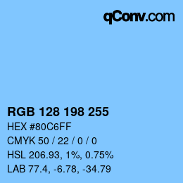 カラーコード: RGB 128 198 255 | qconv.com