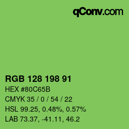 Color code: RGB 128 198 91 | qconv.com