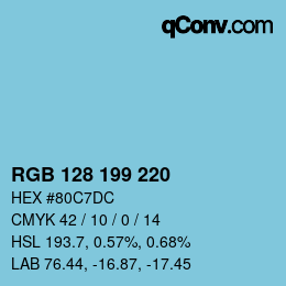 Color code: RGB 128 199 220 | qconv.com