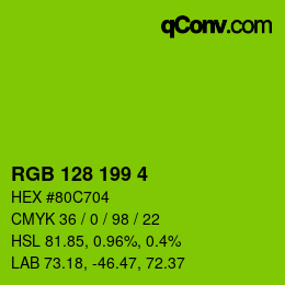 カラーコード: RGB 128 199 4 | qconv.com