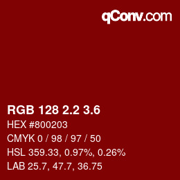 カラーコード: RGB 128 2.2 3.6 | qconv.com