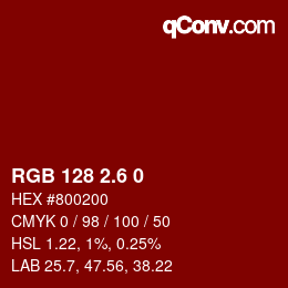 カラーコード: RGB 128 2.6 0 | qconv.com