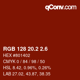 カラーコード: RGB 128 20.2 2.6 | qconv.com