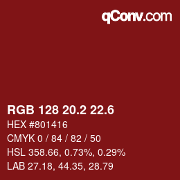 カラーコード: RGB 128 20.2 22.6 | qconv.com