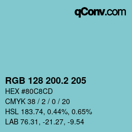 カラーコード: RGB 128 200.2 205 | qconv.com