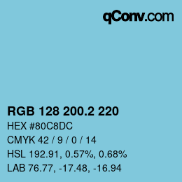 カラーコード: RGB 128 200.2 220 | qconv.com