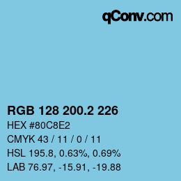 カラーコード: RGB 128 200.2 226 | qconv.com