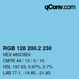 カラーコード: RGB 128 200.2 230 | qconv.com