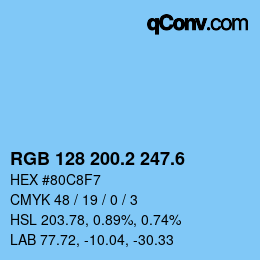 カラーコード: RGB 128 200.2 247.6 | qconv.com