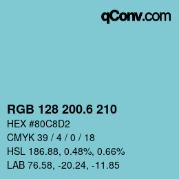 カラーコード: RGB 128 200.6 210 | qconv.com