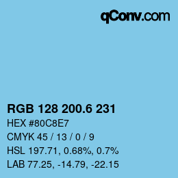 カラーコード: RGB 128 200.6 231 | qconv.com