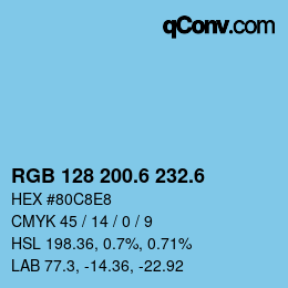 カラーコード: RGB 128 200.6 232.6 | qconv.com