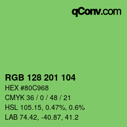 Color code: RGB 128 201 104 | qconv.com