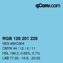 Color code: RGB 128 201 228 | qconv.com