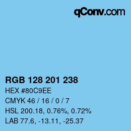 Color code: RGB 128 201 238 | qconv.com