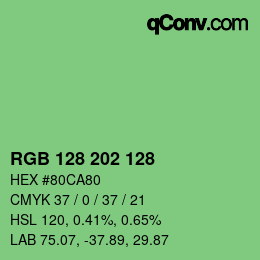 Color code: RGB 128 202 128 | qconv.com