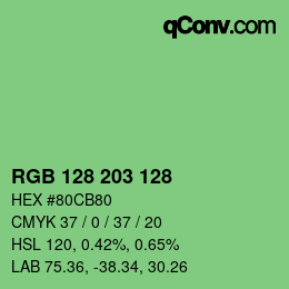 Color code: RGB 128 203 128 | qconv.com