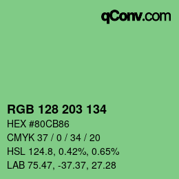 Color code: RGB 128 203 134 | qconv.com