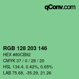 Color code: RGB 128 203 146 | qconv.com