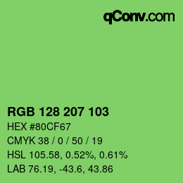Color code: RGB 128 207 103 | qconv.com