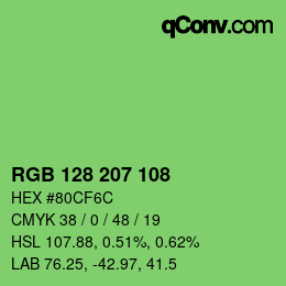 Color code: RGB 128 207 108 | qconv.com