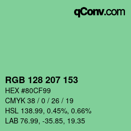 カラーコード: RGB 128 207 153 | qconv.com
