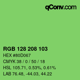 Color code: RGB 128 208 103 | qconv.com