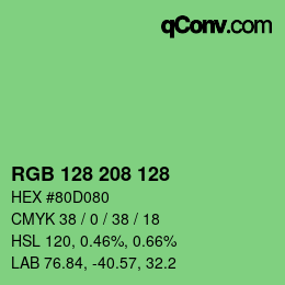 Color code: RGB 128 208 128 | qconv.com