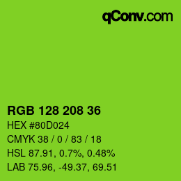 Color code: RGB 128 208 36 | qconv.com