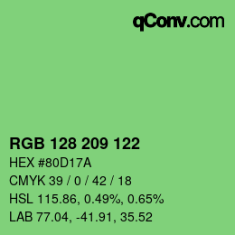 Color code: RGB 128 209 122 | qconv.com